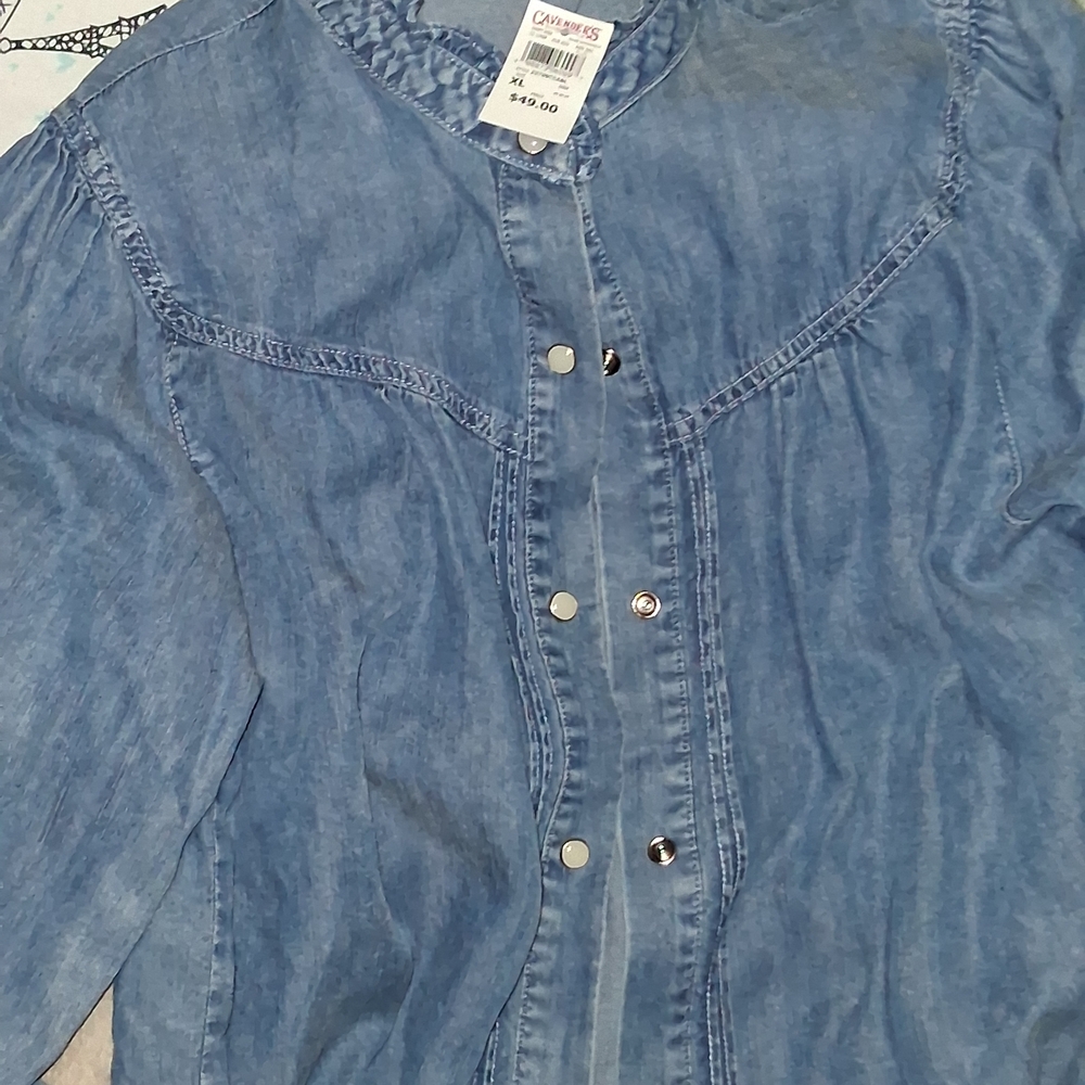 Blue Denim Button-Up Shirt
